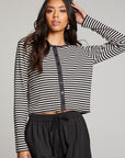 Brady Punk Stripe Button Up Pullover WOMENS chaserbrand