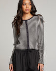 Brady Punk Stripe Button Up Pullover WOMENS chaserbrand