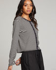 Brady Punk Stripe Button Up Pullover WOMENS chaserbrand