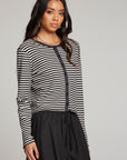Brady Punk Stripe Button Up Pullover WOMENS chaserbrand