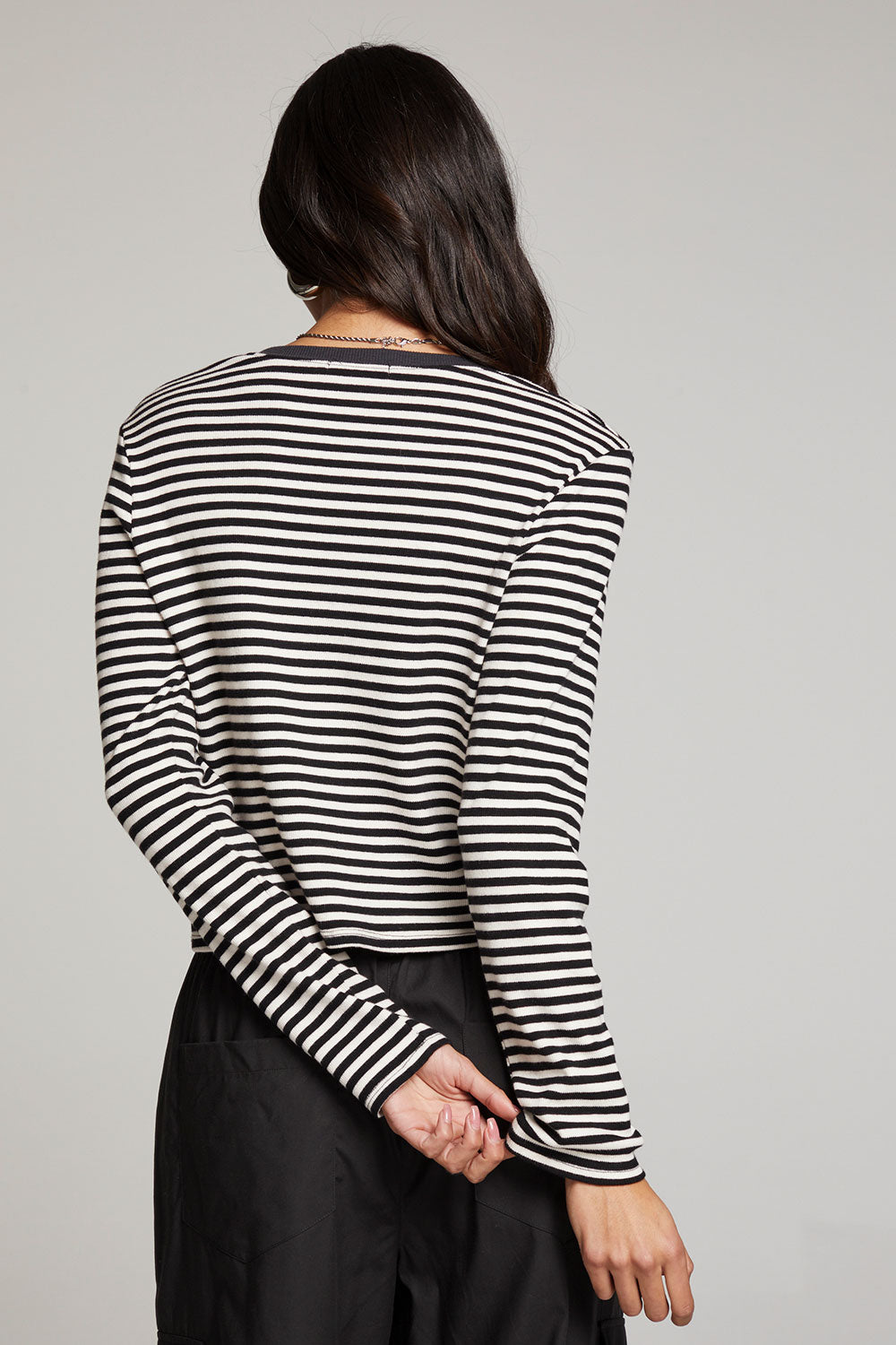 Brady Punk Stripe Button Up Pullover WOMENS chaserbrand