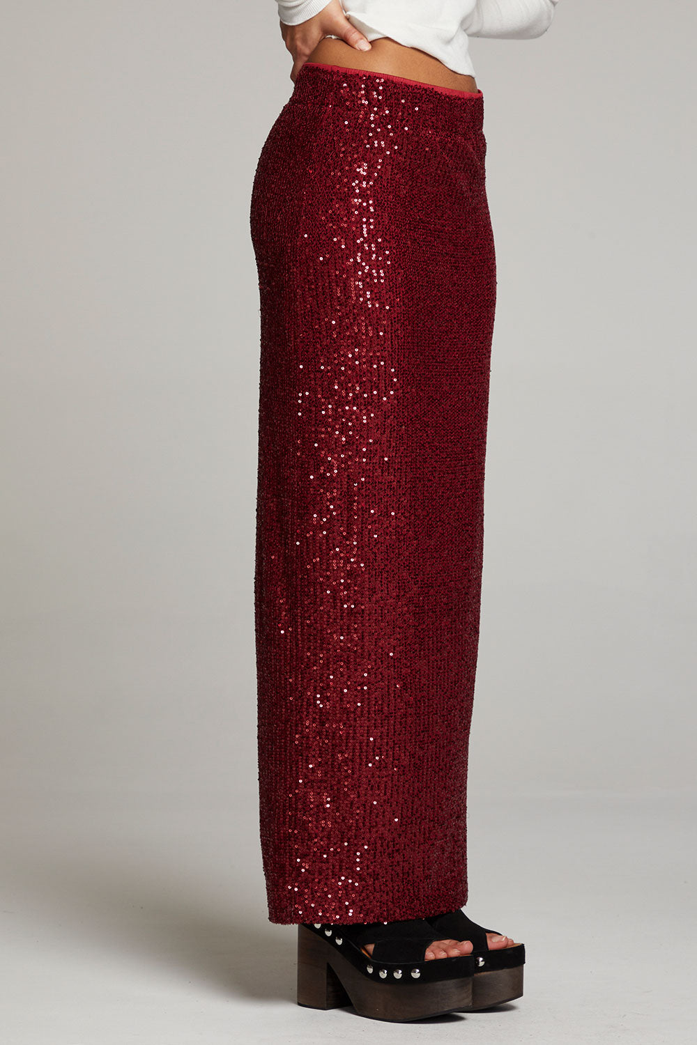 Amber Blood Red Midi Skirt WOMENS chaserbrand