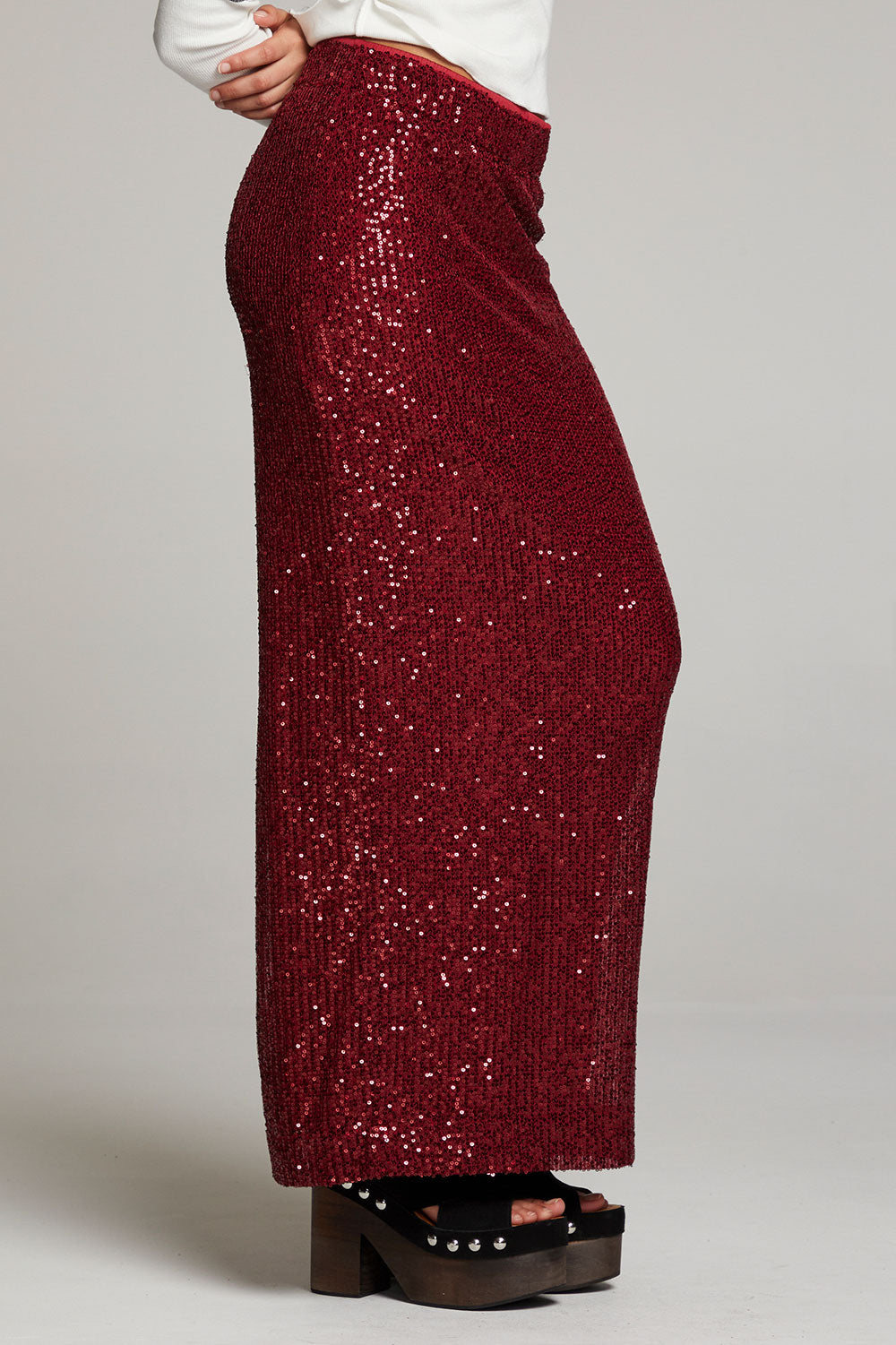 Amber Blood Red Midi Skirt WOMENS chaserbrand