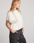 Petal Starry White Short Sleeve Womens chaserbrand
