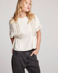 Petal Starry White Short Sleeve Womens chaserbrand