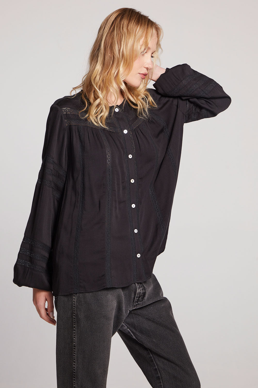 Rozina Licorice Blouse Womens chaserbrand
