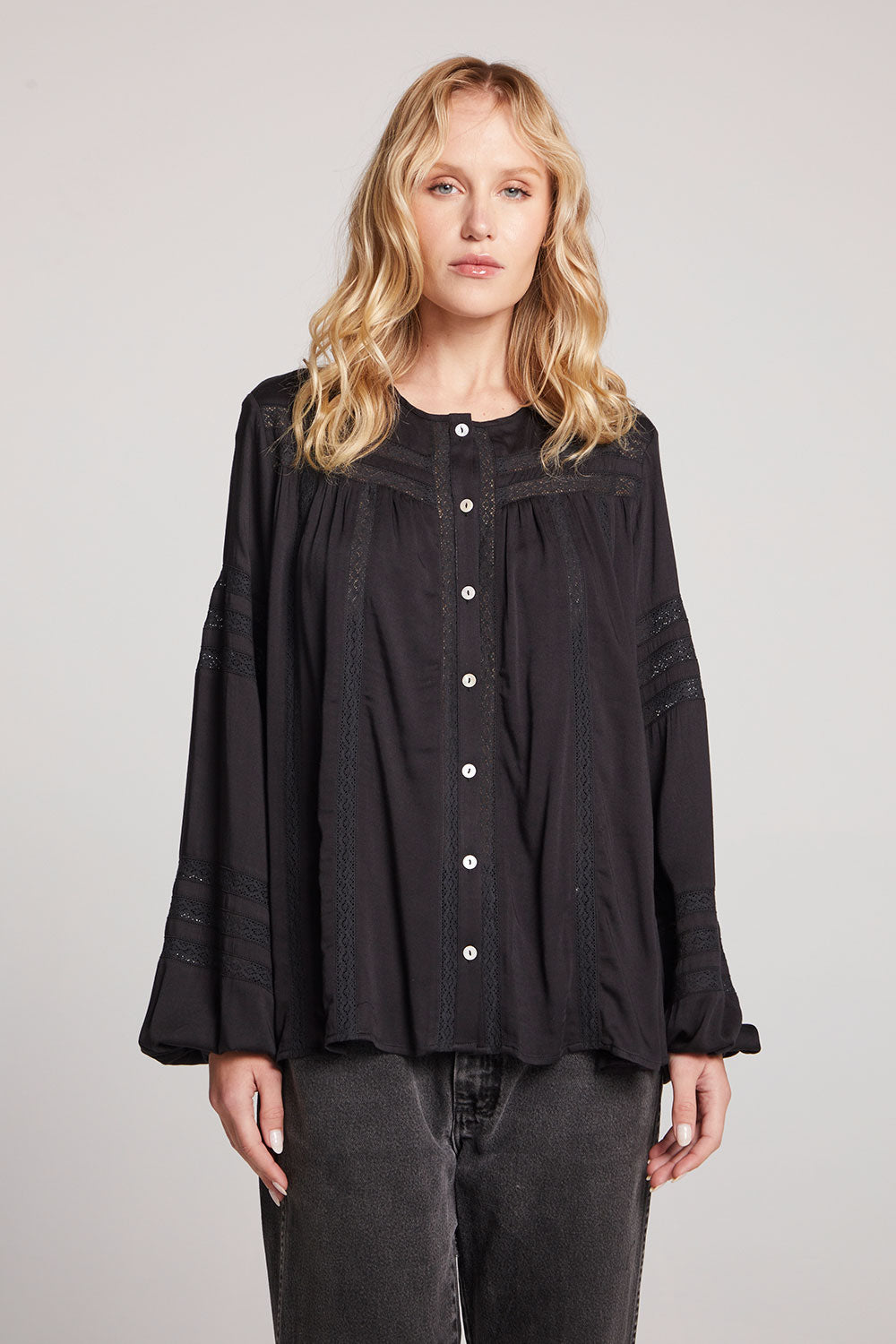 Rozina Licorice Blouse Womens chaserbrand