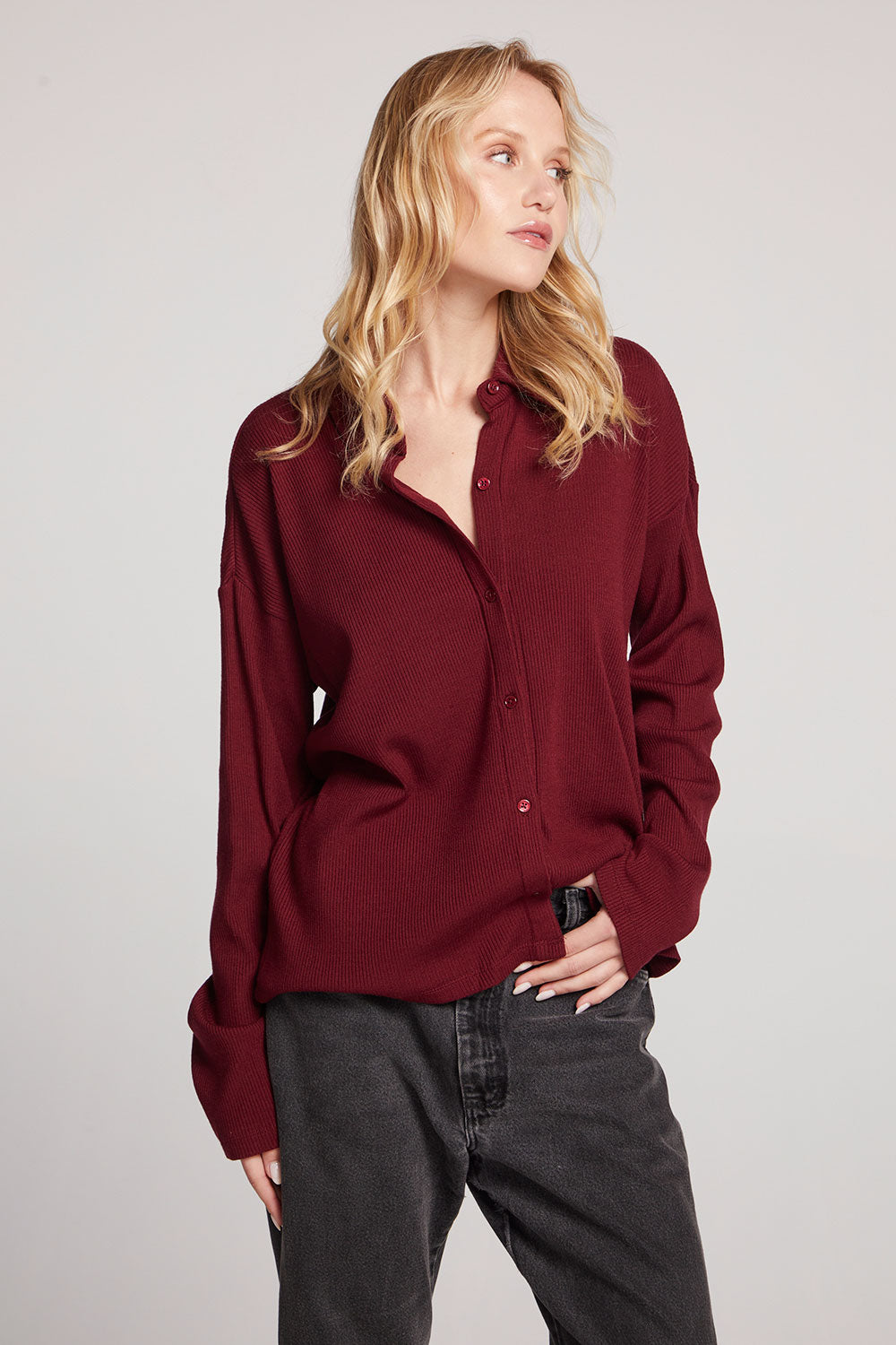 Fenna Fig Button Down Womens chaserbrand