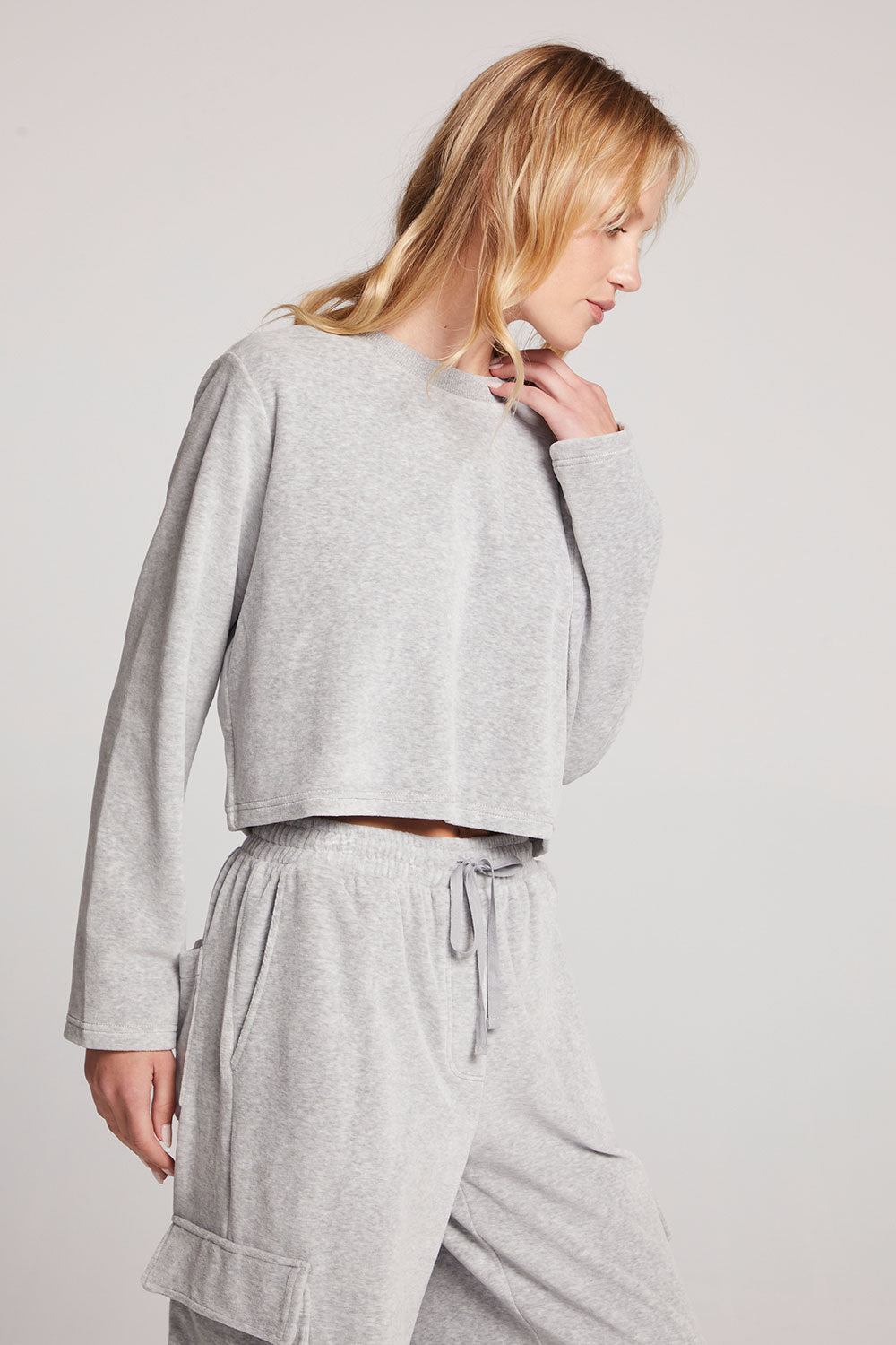 Impala Light Heather Grey Long Sleeve Tee Womens chaserbrand