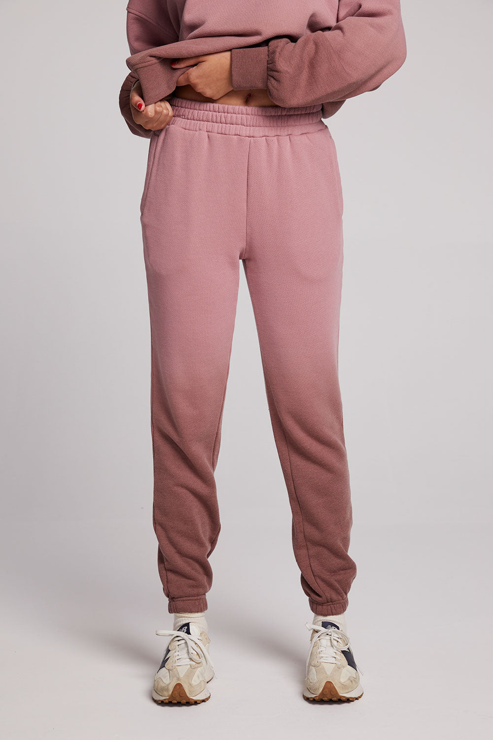 Wilshire Mauve Rose/Coco Brown Dip Dye Joggers Womens chaserbrand