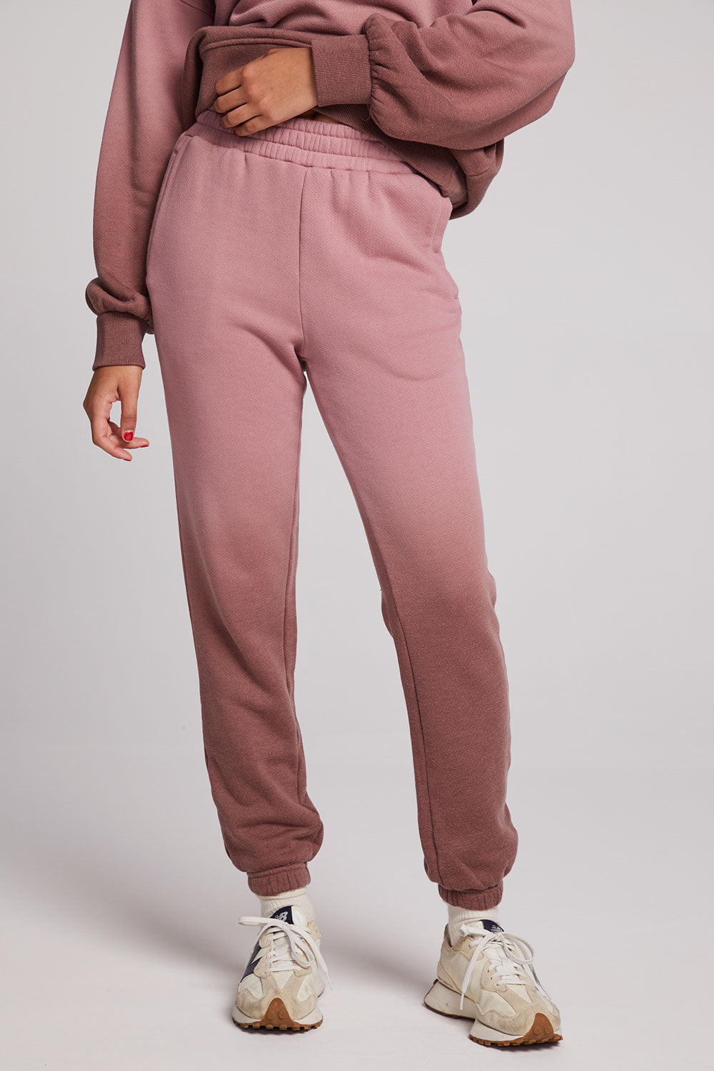 Wilshire Mauve Rose/Coco Brown Dip Dye Joggers Womens chaserbrand