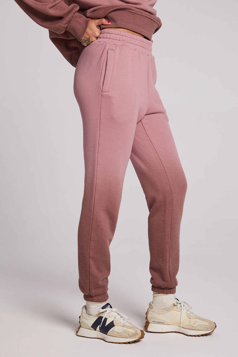 Wilshire Mauve Rose/Coco Brown Dip Dye Joggers Womens chaserbrand