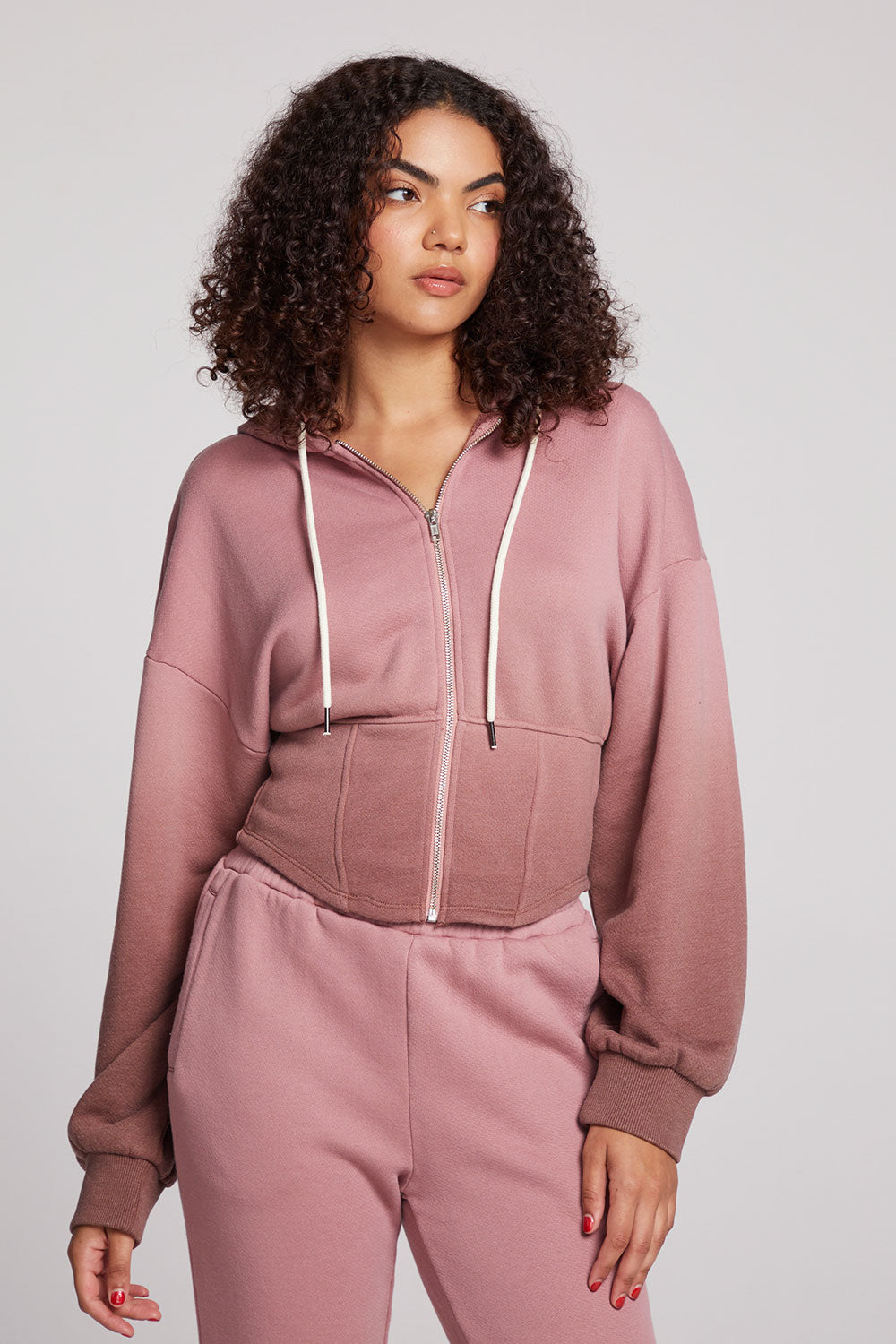 Olympic Mauve Rose/Coco Brown Dip Dye Zip Up Womens chaserbrand