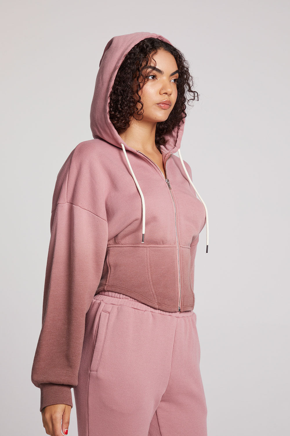 Olympic Mauve Rose/Coco Brown Dip Dye Zip Up Womens chaserbrand