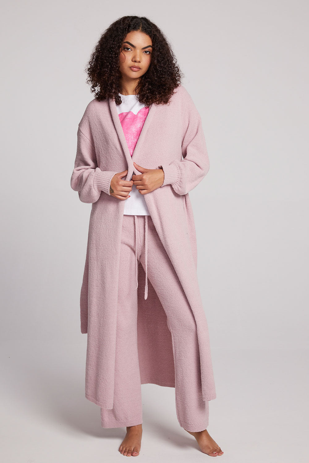 Eveee Mauve Rose Maxi Cardigan Womens chaserbrand