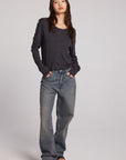 Brady Licorice Button Up Pullover Womens chaserbrand