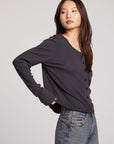 Brady Licorice Button Up Pullover Womens chaserbrand