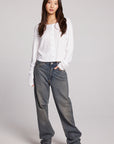 Brady White Button Up Pullover Womens chaserbrand