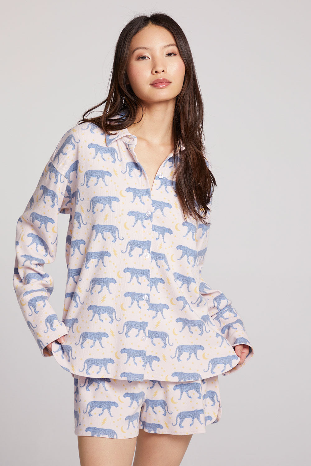 Leopard Magic Button Down Womens chaserbrand