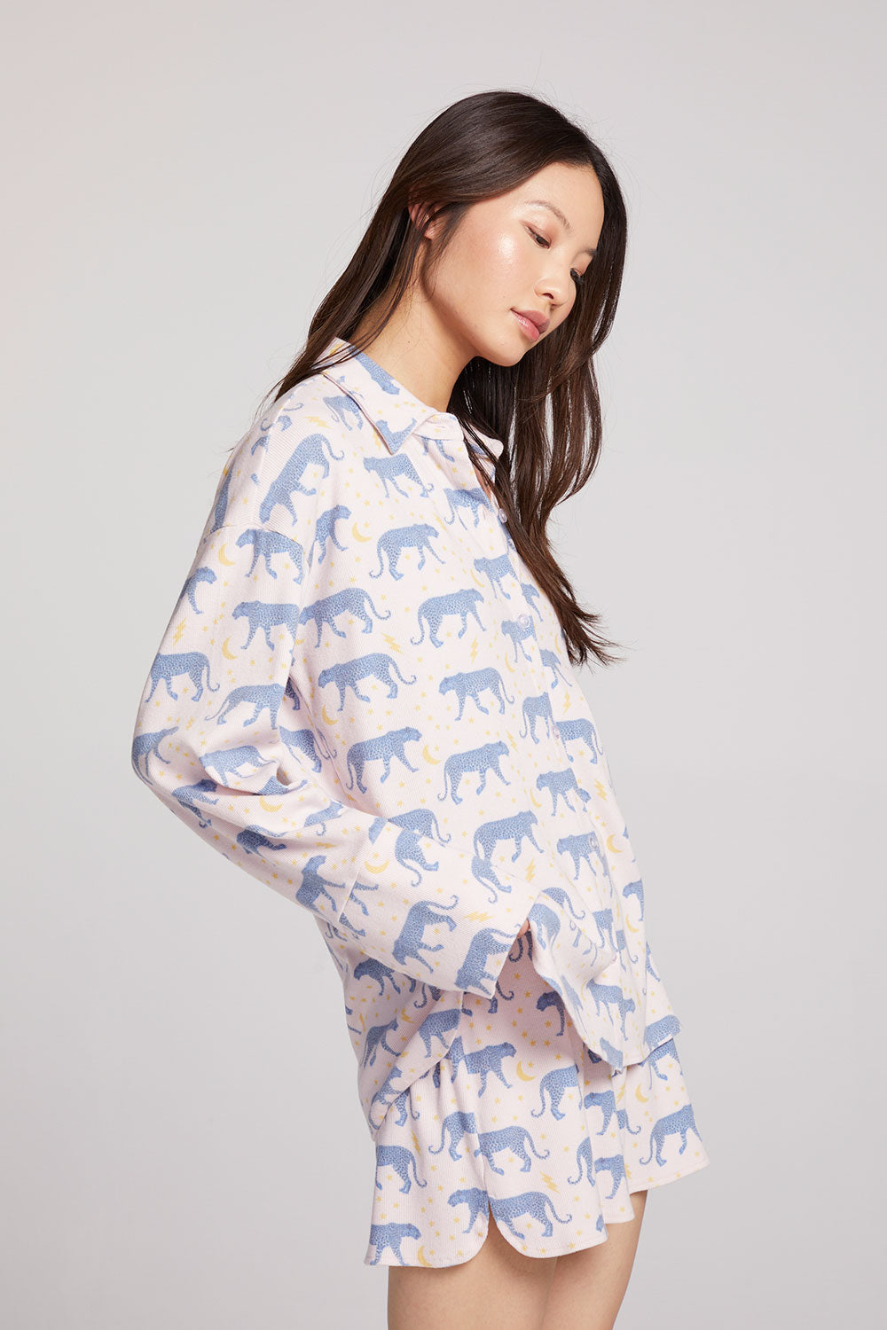 Leopard Magic Button Down Womens chaserbrand