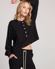 Silver Foil Hearts Long Sleeve Womens chaserbrand