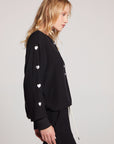 Silver Foil Hearts Long Sleeve Womens chaserbrand