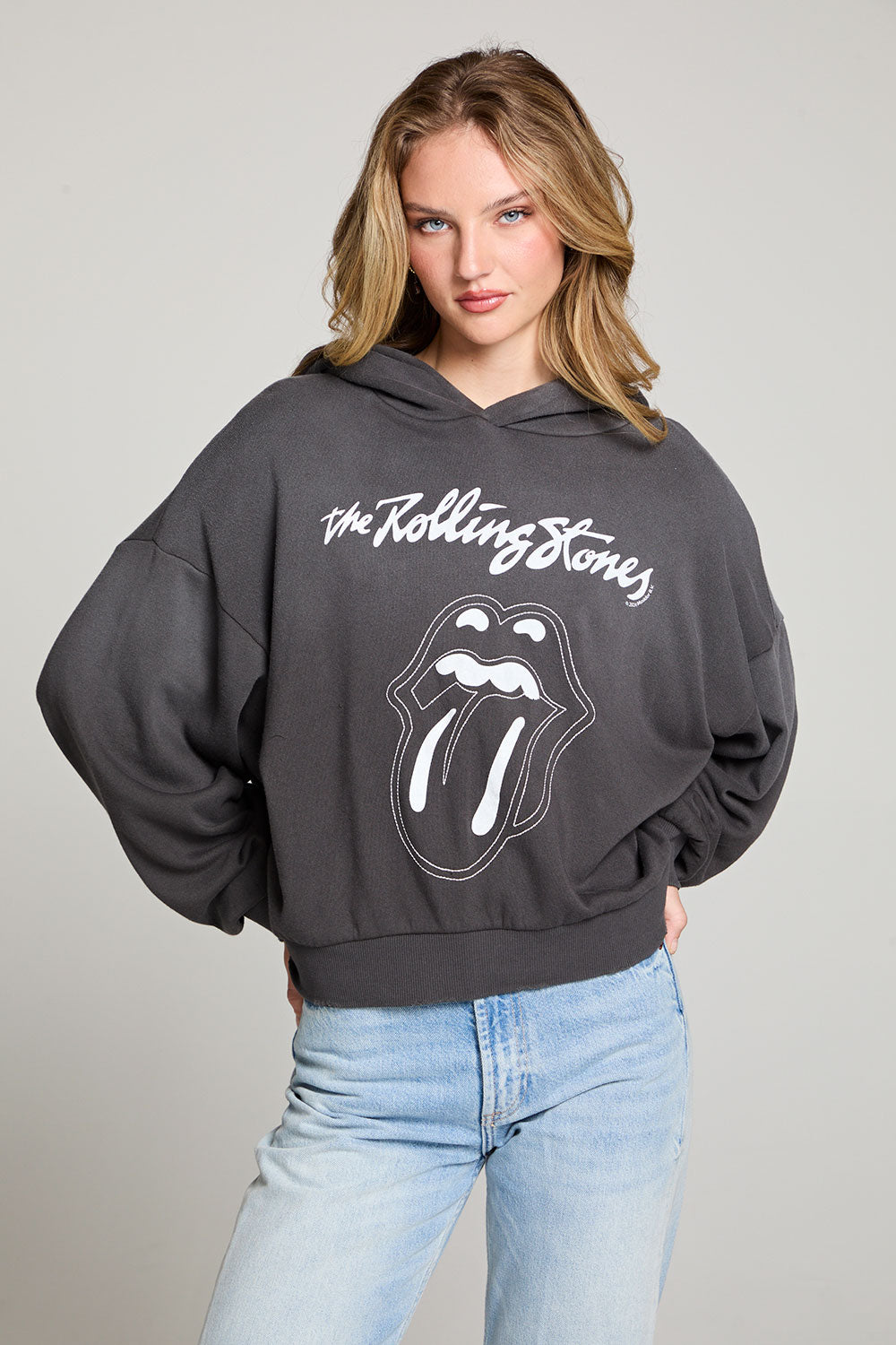 The Rolling Stones Stitched Tongue Logo Pullover Hoodie WOMENS chaserbrand