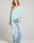Cody Aloe Stripe Blouse WOMENS chaserbrand