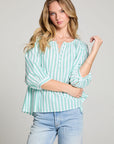 Cody Aloe Stripe Blouse WOMENS chaserbrand