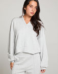Fort Worth Pillow Fleece Heather Grey Pullover WOMENS chaserbrand