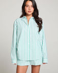 Paso Aloe Stripe Button Up WOMENS chaserbrand