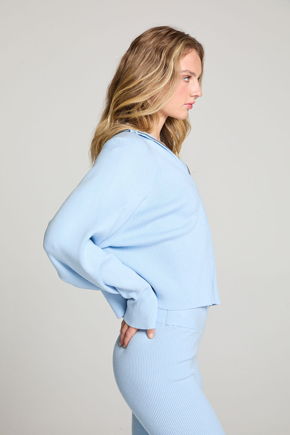 Mccartneyy Skyway Blue Zip Up Top WOMENS chaserbrand