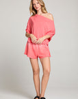 Lunar Electric Coral Pink Tee WOMENS chaserbrand