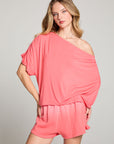 Lunar Electric Coral Pink Tee WOMENS chaserbrand