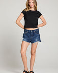 Gabrielle Licorice Black Tee WOMENS chaserbrand