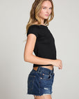 Gabrielle Licorice Black Tee WOMENS chaserbrand