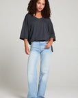 Gianna Licorice Black Tee WOMENS chaserbrand