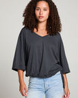 Gianna Licorice Black Tee WOMENS chaserbrand