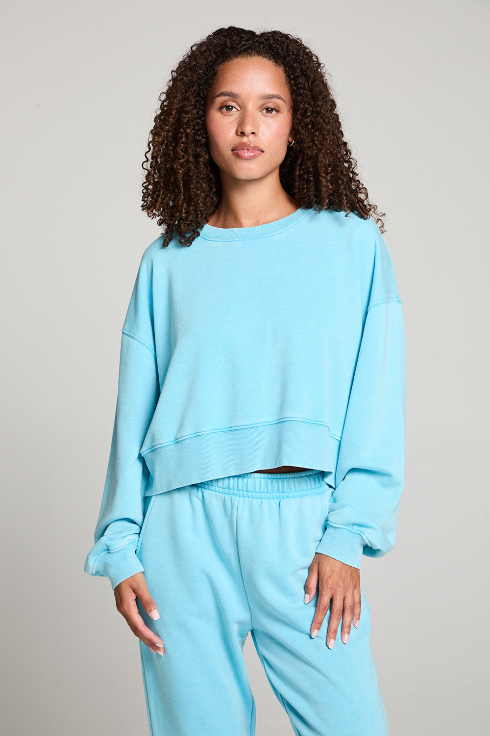 Casbah Aquarius Blue Crop Pullover WOMENS chaserbrand