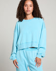 Casbah Aquarius Blue Crop Pullover WOMENS chaserbrand