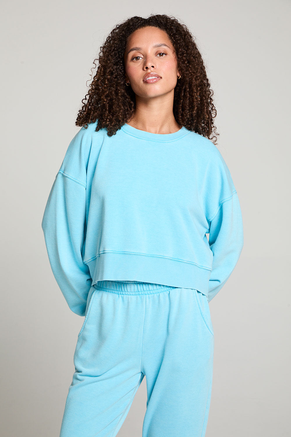 Casbah Aquarius Blue Crop Pullover WOMENS chaserbrand
