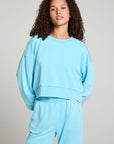 Casbah Aquarius Blue Crop Pullover WOMENS chaserbrand
