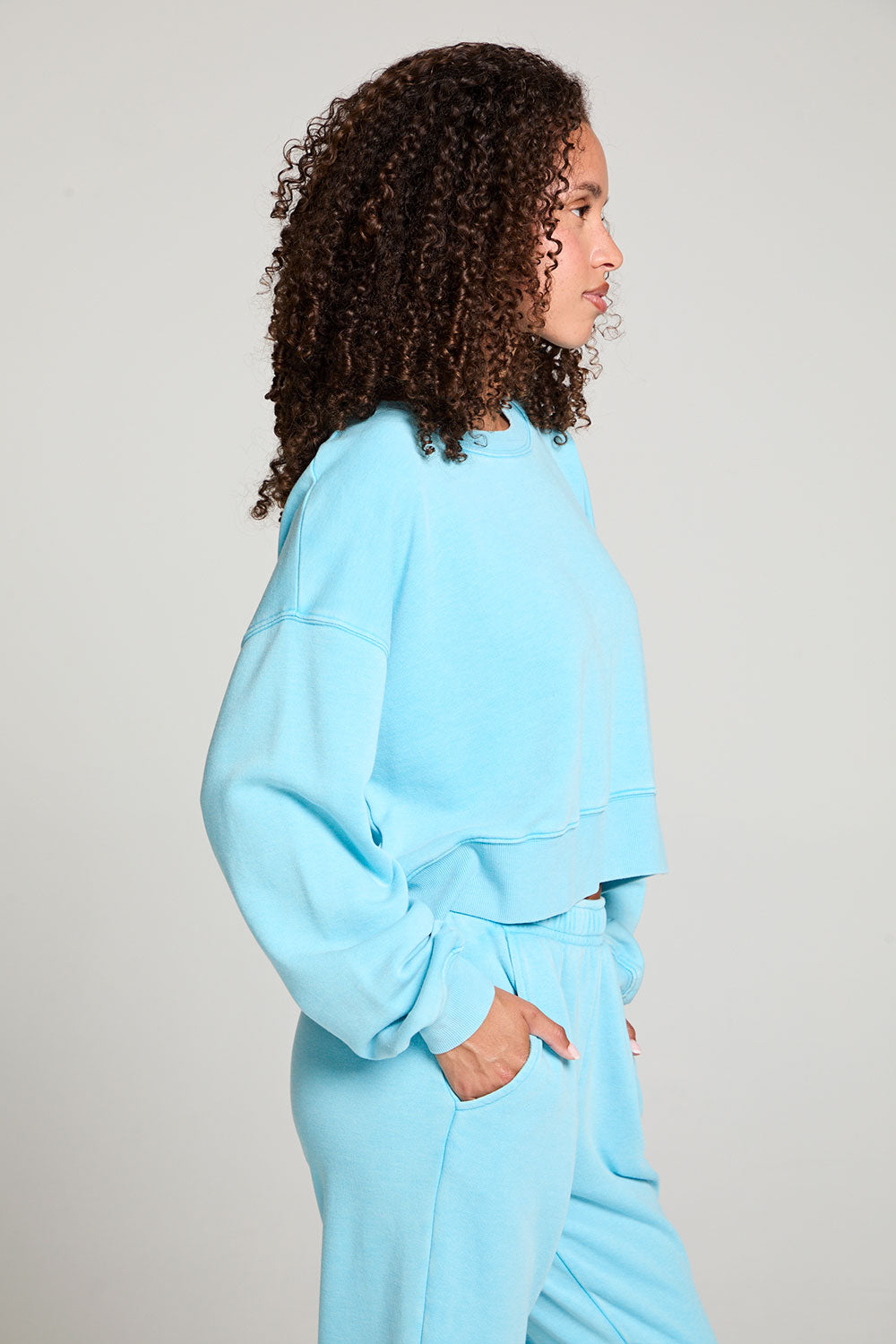 Casbah Aquarius Blue Crop Pullover WOMENS chaserbrand