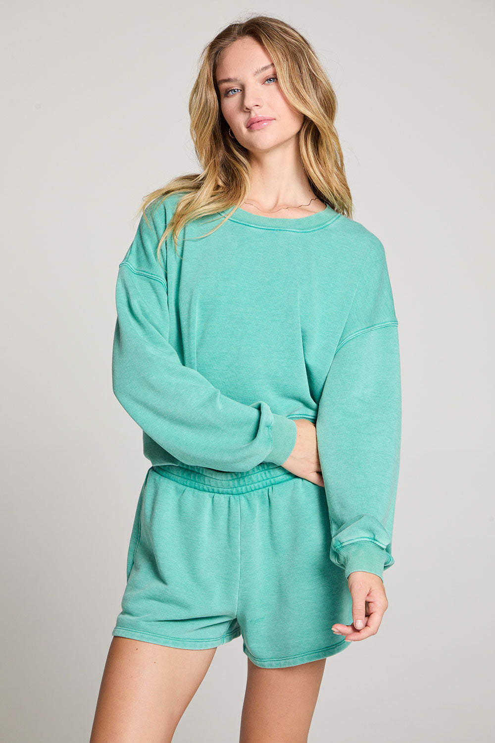Casbah Clover Green Crop Pullover WOMENS chaserbrand