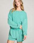 Casbah Clover Green Crop Pullover WOMENS chaserbrand