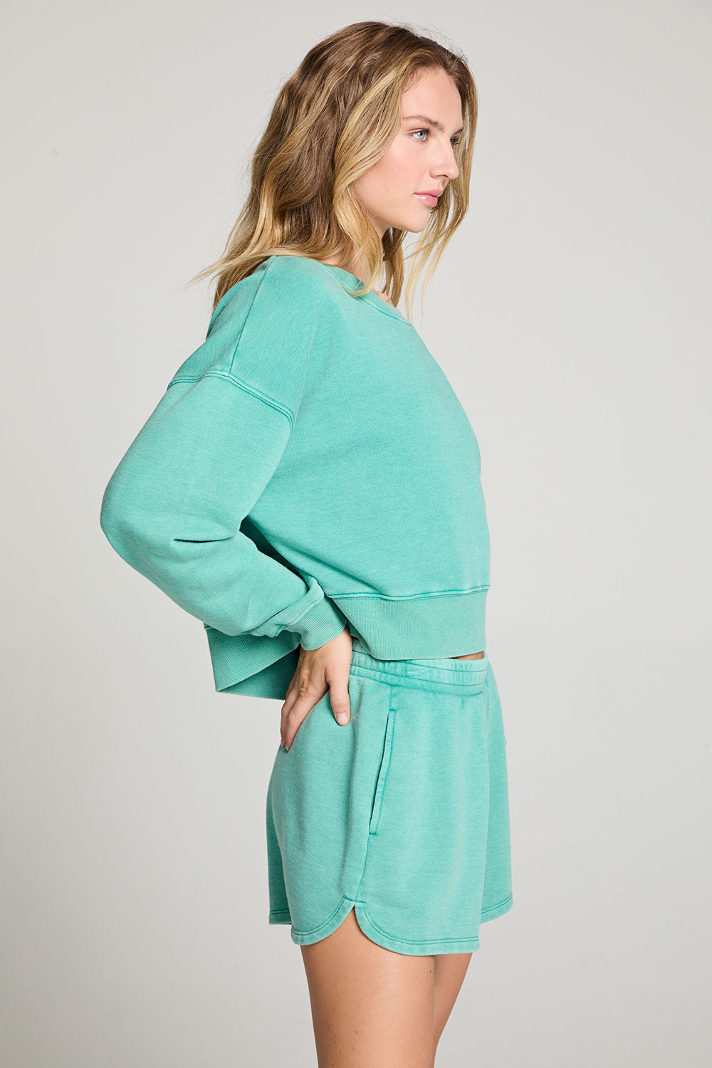 Casbah Clover Green Crop Pullover WOMENS chaserbrand