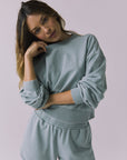Womens Casbah Garden Sage Crop Pullover chaserbrand
