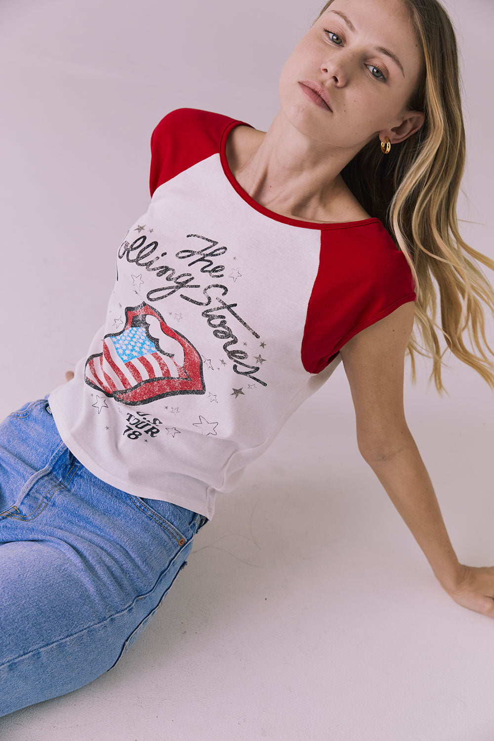 Rolling Stones Tongue USA Tee Womens chaserbrand