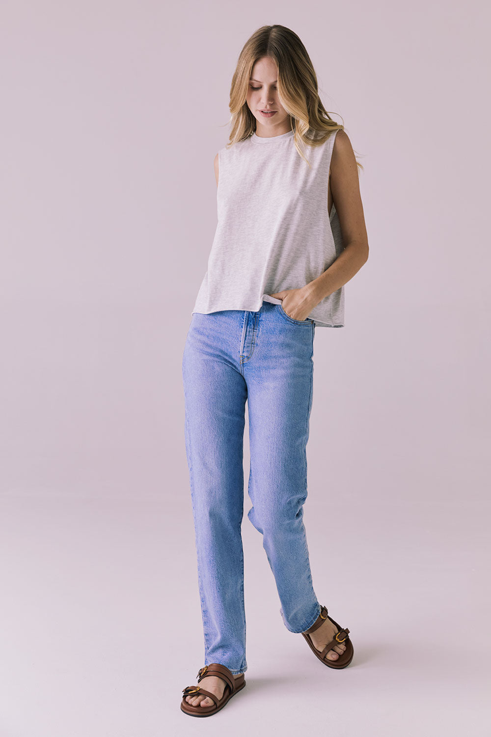 Eagle Light Heather Grey Tank Womens chaserbrand