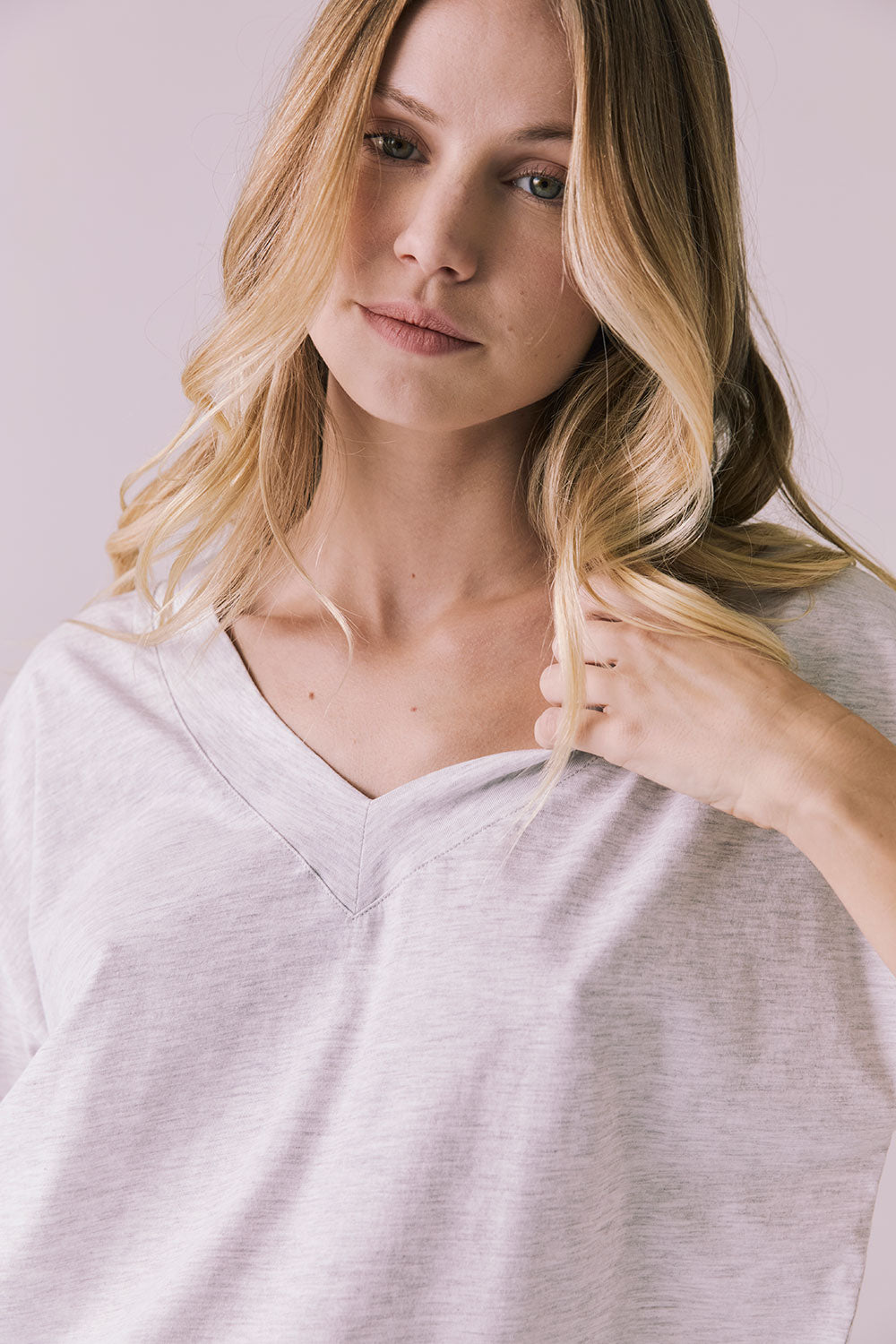 Mazzy Light Heather Grey Tee Womens chaserbrand